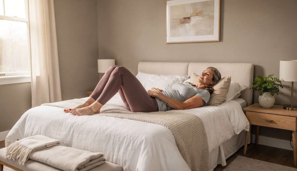 Jeśli wykonasz te 4 ćwiczenia w łóżku bez przerwy po 50-tce, Twój core jest imponujący