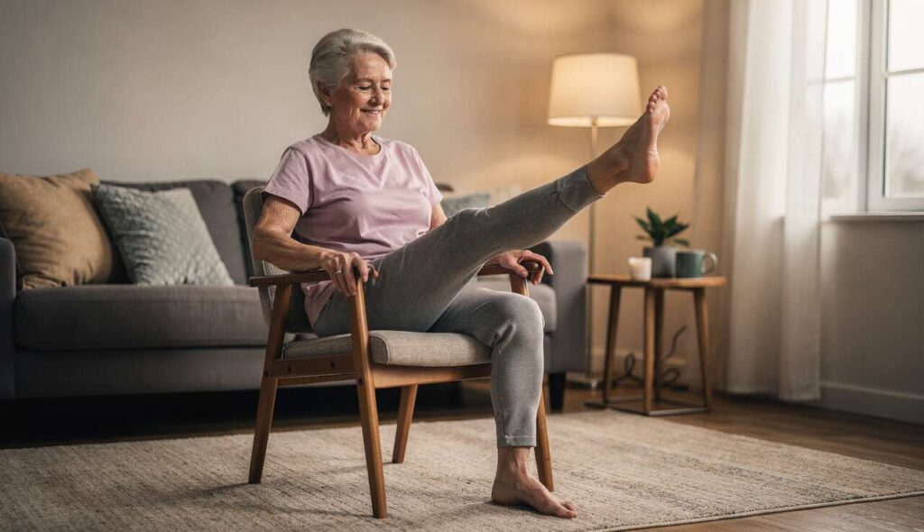 8-minutowe ćwiczenia na krześle, które wzmacniają biodra skuteczniej niż przysiady po 60-tce