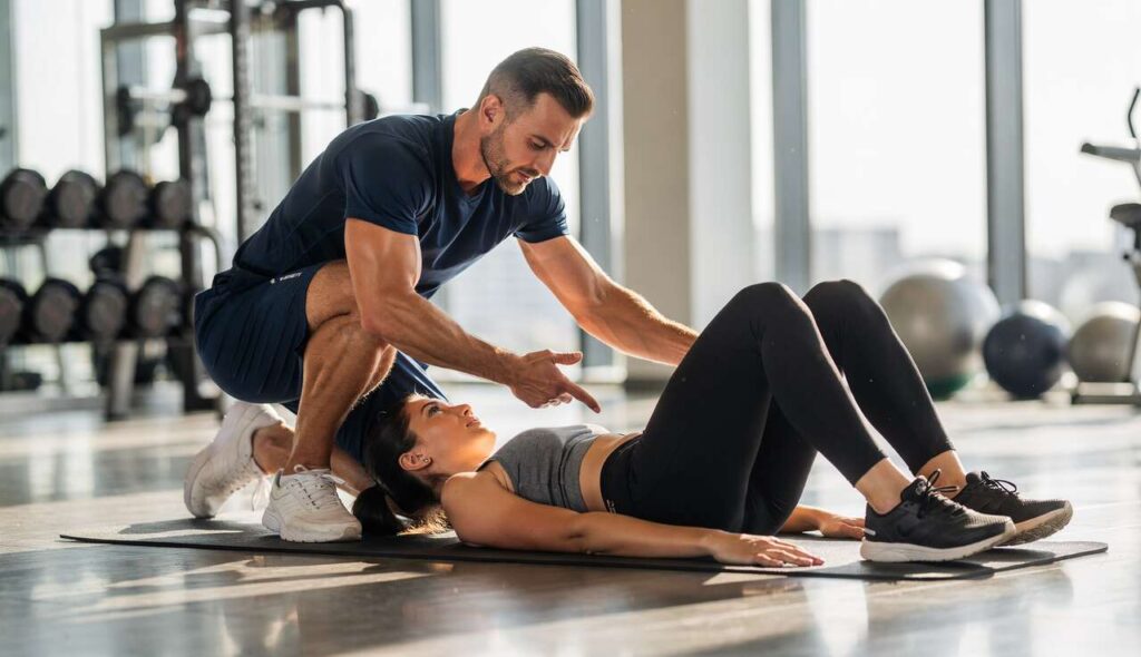 Trener personalny wskazuje najlepsze ćwiczenie na biodra, którego zapewne nie wykonujesz