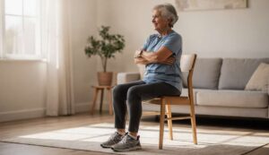 6-minutowy trening na krześle, który buduje core lepiej niż plank po 60. roku życia